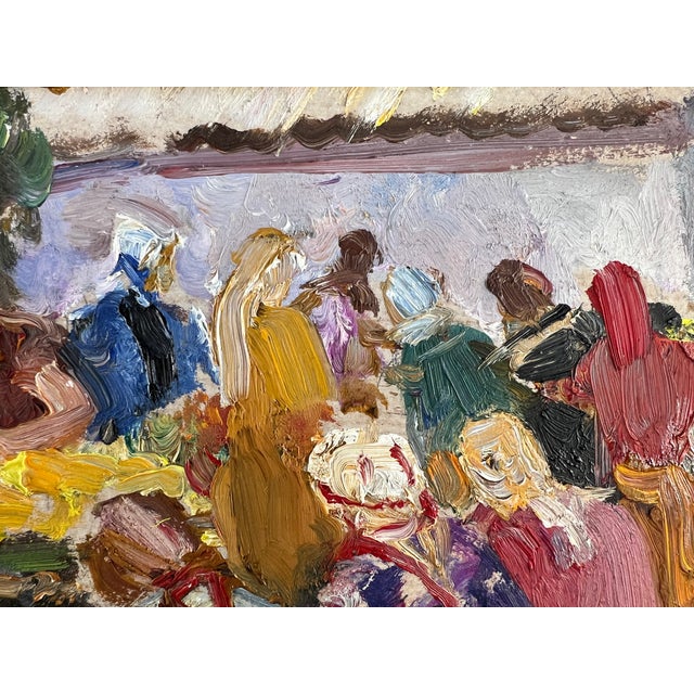 Iakov Besperstov, Market Scene in Murom, 1981, Oil on Hardboard, Framed For Sale - Image 5 of 11
