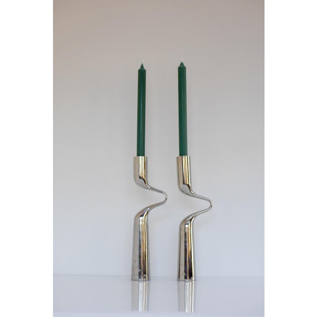 Metal Vintage Sculptural Candleholders by Mikaela Dörfel, 2000s, Set of 2 For Sale - Image 7 of 17