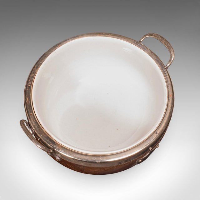Wood Antique Presentation Prize Bowl, English, Oak, Ceramic, Fruit Dish, Edwardian For Sale - Image 7 of 12