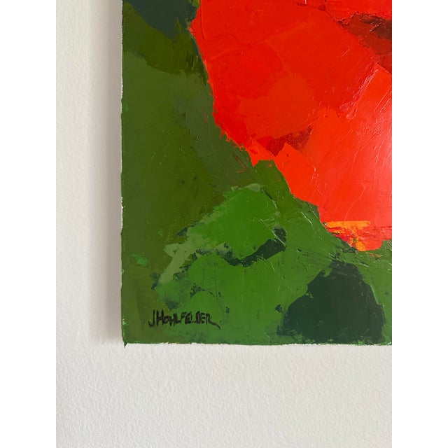 2020s "Poppy Flower" Modern Original Oil Painting, by Jennifer Hohlfelder For Sale - Image 5 of 9