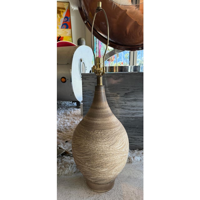 Early 20th Century Early 20th Century Lee Rosen for Design Technics Large Pottery Lamp For Sale - Image 5 of 12