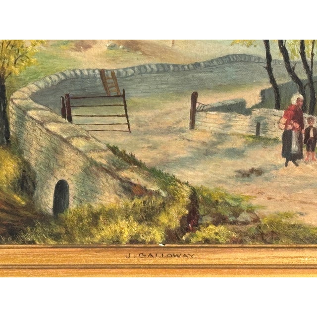 English Exceptional + Original 19th C. English School Oil on Canvas in Bold Gilt Frame For Sale - Image 3 of 11