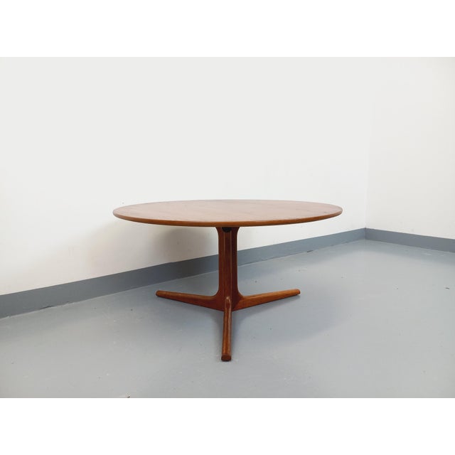 Wood Vintage Danish Round Teak Coffee Table by Bernhard Pedersen & Son, 1970s For Sale - Image 7 of 11