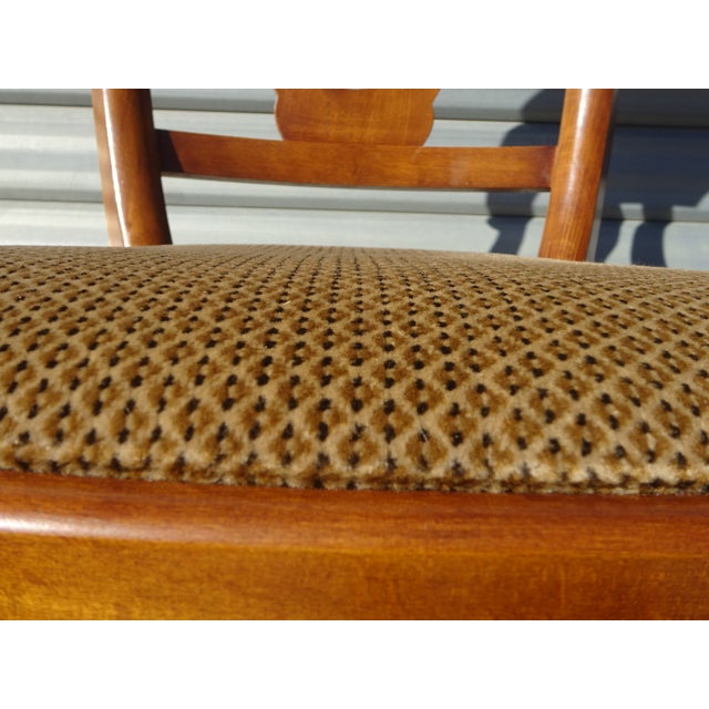 Wooden Chairs with Golden Velvet Top, 1980s, Set of 4 For Sale - Image 12 of 18