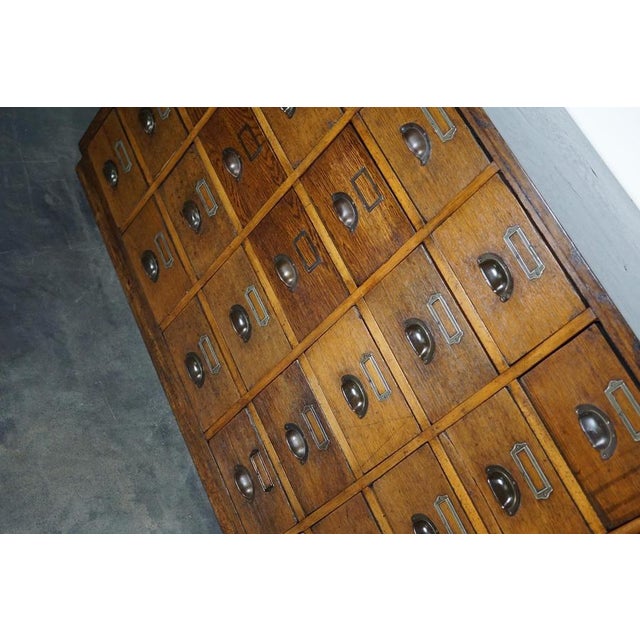 Brown Large German Industrial Oak Apothecary Cabinet or Chest of Drawers, 1930s For Sale - Image 8 of 18