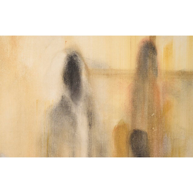 Abstract figurative work by Bruce Killiam (American, 20th Century). Figures are emerging from the mist, creating an...