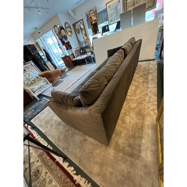 Restoration Hardware Cloud Slope Arm Sofa, Graphite Velvet For Sale - Image 11 of 12
