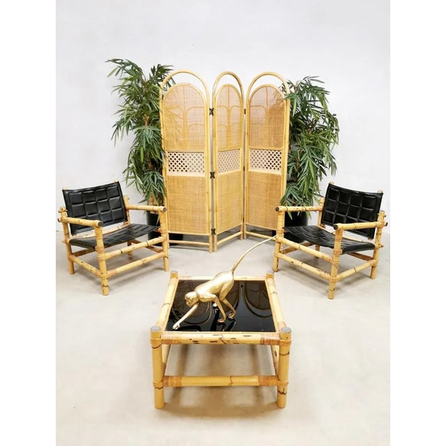 Mid-Century Bamboo Safari Armchairs & Coffee Table, Set of 3 For Sale - Image 4 of 14