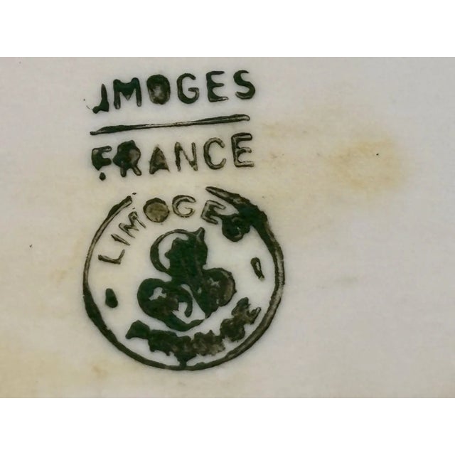 White Vintage Limoges France Porcelain Plate Hand-Painted With Bird Decor Collectible For Sale - Image 8 of 10