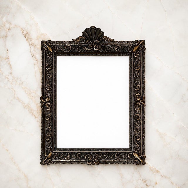 Neo-Baroque French Cast Metal Modèle Déposé Wall Mirror, 1900 For Sale - Image 6 of 11