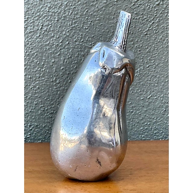 Vintage Polished Metal Eggplant For Sale - Image 11 of 12