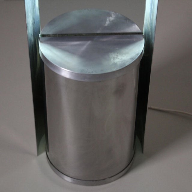 Italian Modern Steel Backlit Ground Mirror For Sale - Image 3 of 12