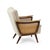 This vintage mid-century chair with cane and wood armrest, dating back to the 1960s, has been recently upholstered with...