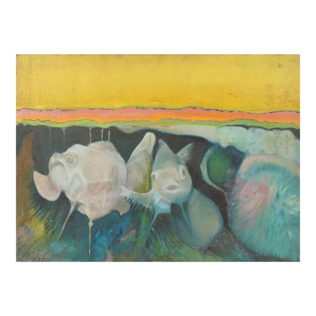 Mid Century Modern Original Jeffrey Schuerholz Expressionist Oil Painting For Sale