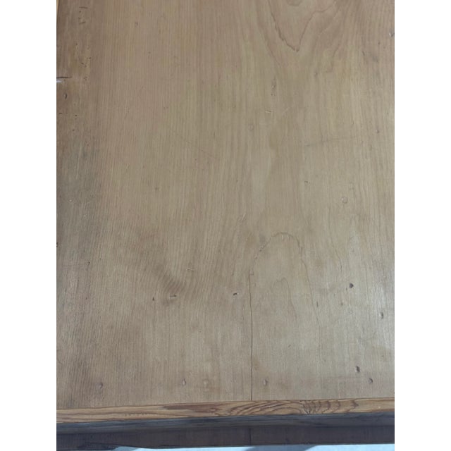Brown Antique Pine Side Table With Drawer and Lip From England For Sale - Image 8 of 17