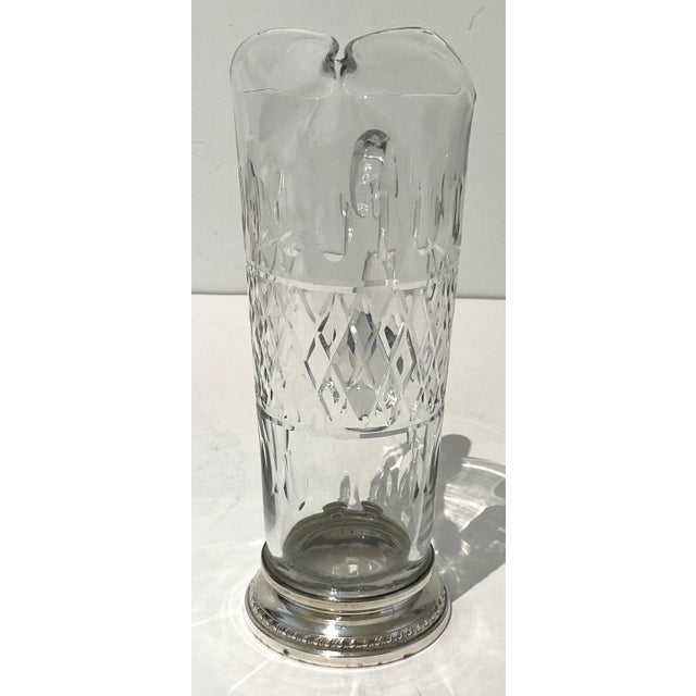 English Glass and Sterling Sliver Pitcher English Hallmarks For Sale - Image 3 of 10