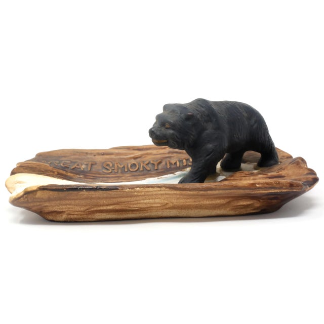 Ceramic Vintage Great Smoky Mountains Ashtray With Black Bear For Sale - Image 7 of 9