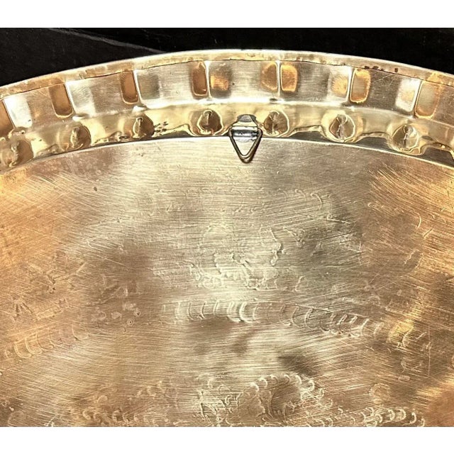 Moroccan Brass Vintage Serving Table Tray / Wall Hanging For Sale - Image 9 of 10