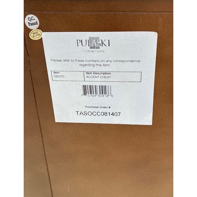 Wood Vintage Pulaski Bombe-Style Accent Chest With Hand-Painted Motif – 3 Drawer Traditional Chest, Curved Case Furniture For Sale - Image 7 of 7