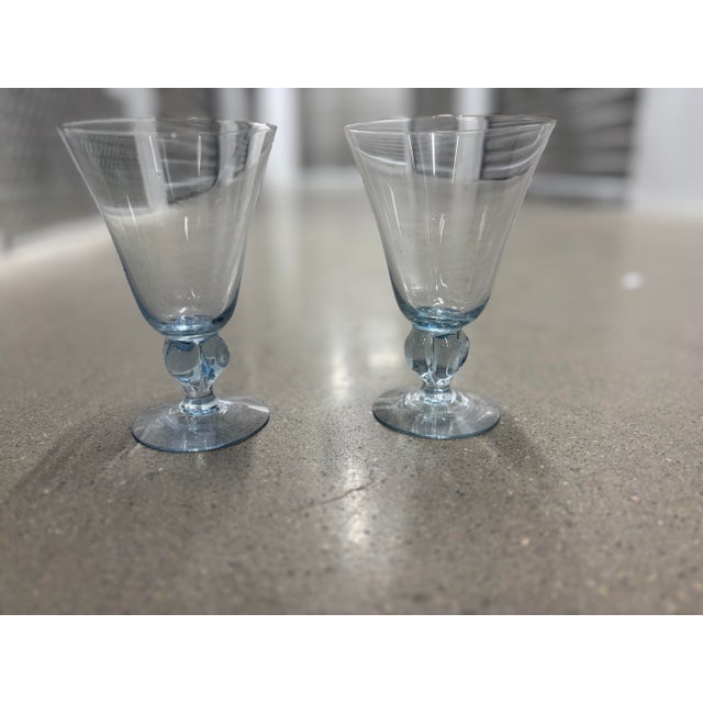 1930s Gulli Ingrid Blue Water Goblets- Set of 2 For Sale - Image 4 of 6