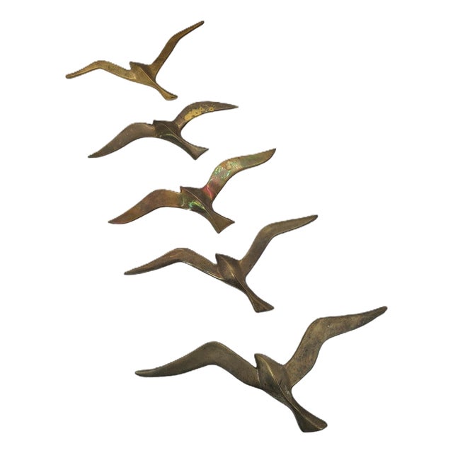 Vintage Norwegian Wall Decorations in Brass, 1960s, Set of 5 For Sale