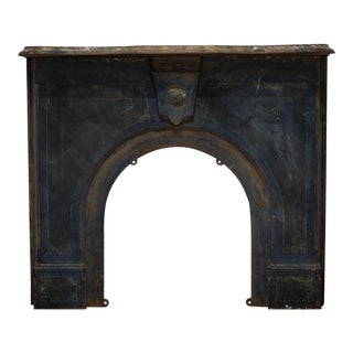 19th C. Cast Iron Schoolhouse Fireplace Surround C. 1800s For Sale