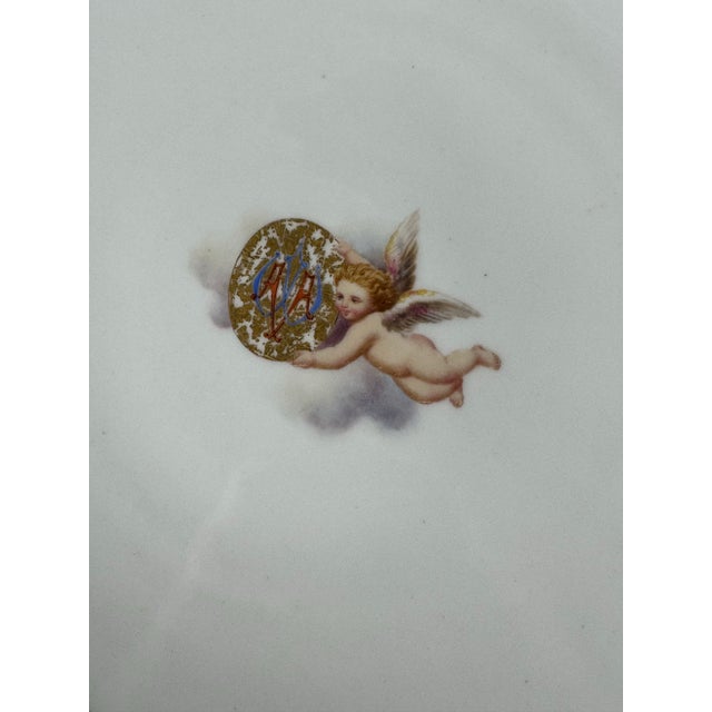 Ceramic Antique Victorian Worcester Porcelain Cherub Putti Cabinet Plate, Phillips London For Sale - Image 7 of 11