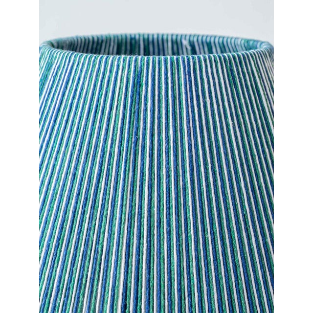 Spanish Fajalauza Ceramic Table Lamp with Hand-Woven Lampshade For Sale - Image 9 of 15