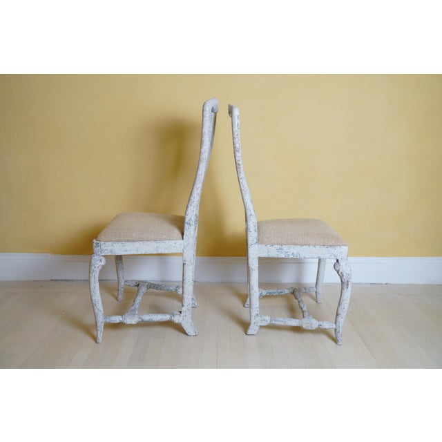 18th Century Swedish Rococo Side Chairs - Set of 2 For Sale - Image 4 of 14