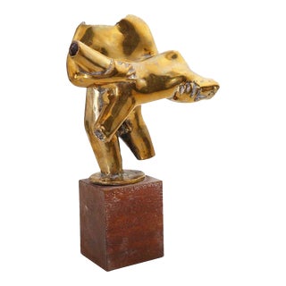 1970s Edgar Britton Polished Bronze Sculpture, Ballet Rescue For Sale