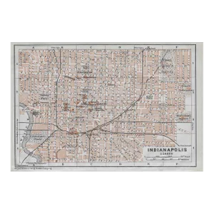 1909 Antique Map of Indianapolis