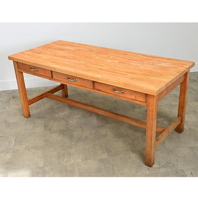 French 19th Century Butcher Block Dining-Work Table For Sale - Image 4 of 15