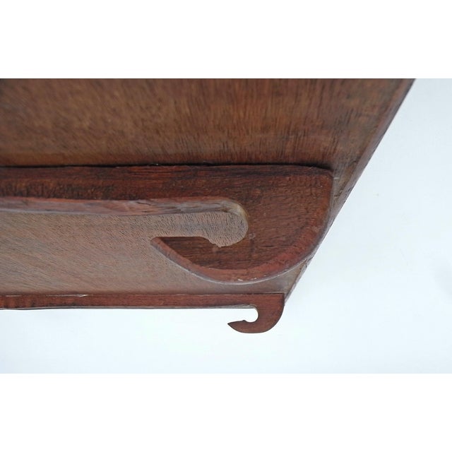 Tray Foldable Side Table in Teak and Rattan Weave, Indonesia, 1980s For Sale - Image 10 of 11