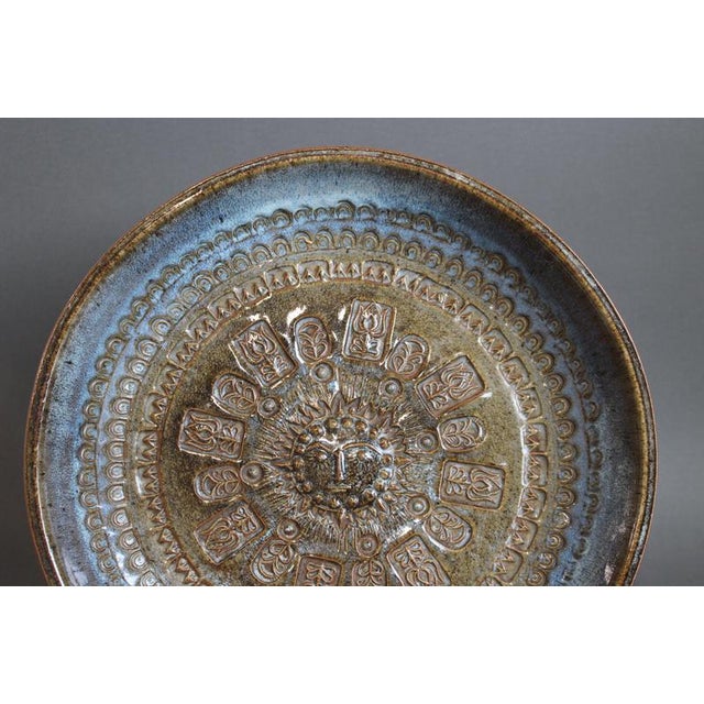 Stoneware Bowl with Sun Motif by Jean-Claude Taburet for Hb Henriot, 1960s-1970s For Sale - Image 11 of 18
