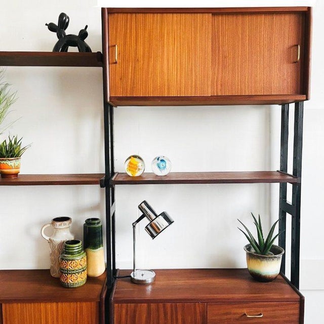 Black Mid-Century Modern Wall Unit, 1960s For Sale - Image 8 of 15