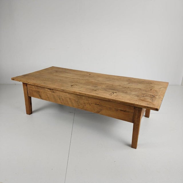 Antique French Farmhouse Oak Coffee Table, 19th Century For Sale - Image 12 of 16