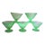 Vaseline Uranium Green Glass Set of 5 Dessert Ice Cream Cups For Sale
