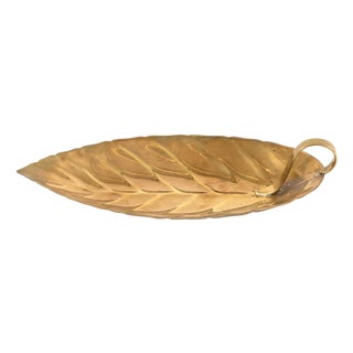 Handmade Leaf Vide-Poche in Brass from Cassetti, 1970 For Sale