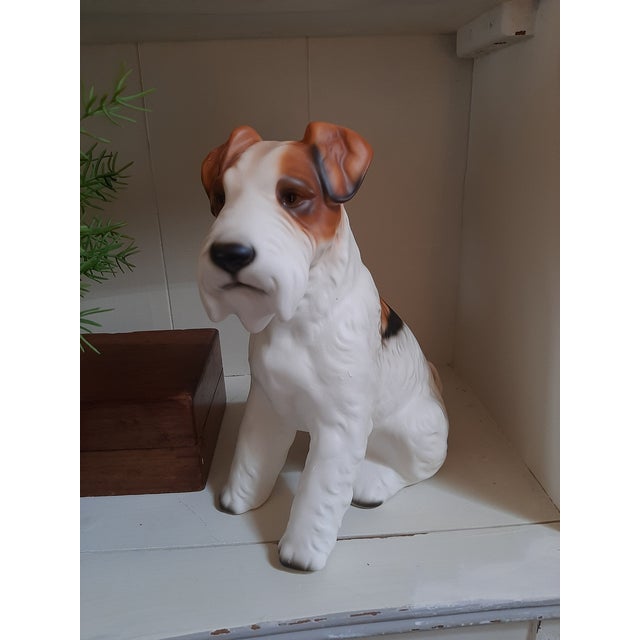 Ceramic Fox Terrier Porcelain Dog Figurine XXL Japan For Sale - Image 7 of 9