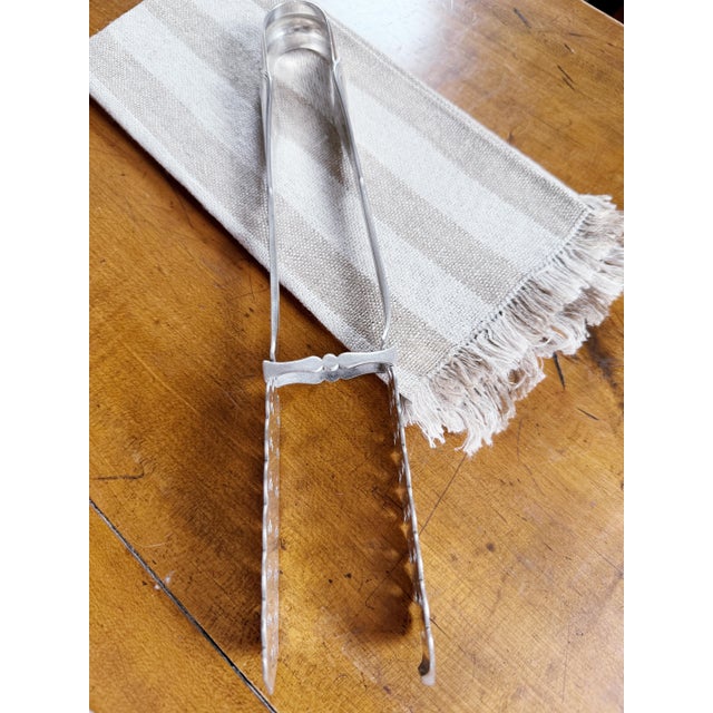 Silver Antique Silver Plated Tiffany & Co Asparagus Serving Tongs For Sale - Image 8 of 8