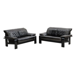 Vintage German Brutalist Lounge Sofa by Rolf Benz for Musterring, 1990s, Set of 2 For Sale