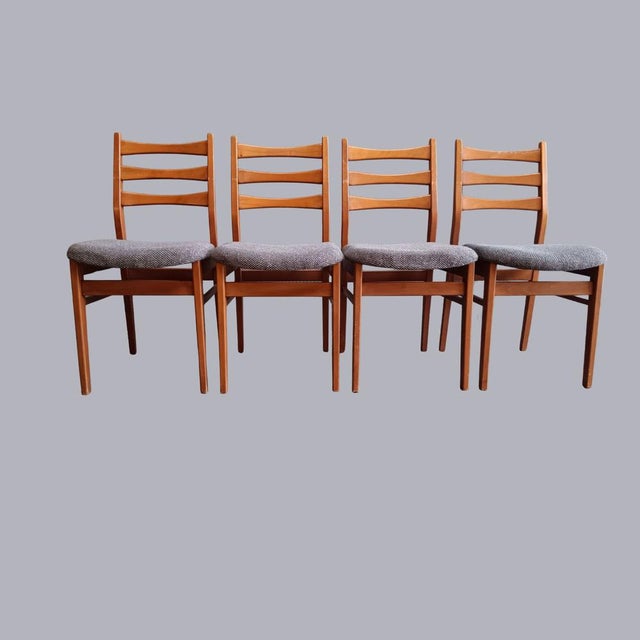Brown Vintage Danish Dining Chairs, 1960s, Set of 4 For Sale - Image 8 of 8