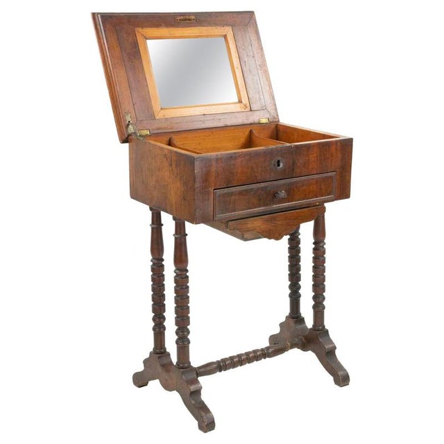 Small Work Table with Mirror Inside, Italy, Early 20th Century For Sale - Image 10 of 10