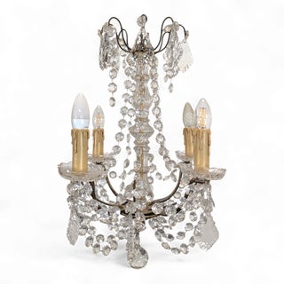 20th Century Four-Light Crystal Chandelier For Sale
