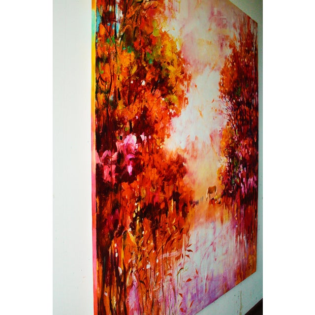 Contemporary Artist Andrei Sitsko "Trees by the Water Iii" Modern Original Painting For Sale - Image 3 of 11