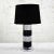 Mid 20th Century Art Deco Style Chrome and Black Horizontal Stripe Cylindrical Table Lamp Black Shade For Sale - Image 13 of 13