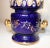 Unique Antique Hand Painted Porcelain Cobalt Gold Gilded Basket Style Vase Pot For Sale - Image 11 of 11