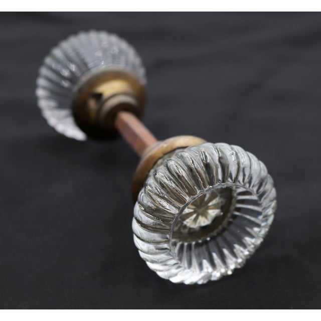 Mid 20th Century Pair of Vintage Fluted Clear Glass Door Knobs For Sale - Image 5 of 5