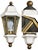 A wall-mounted outdoor lantern featuring a white-and-gold color scheme and a classic, traditional design. It is an ideal...
