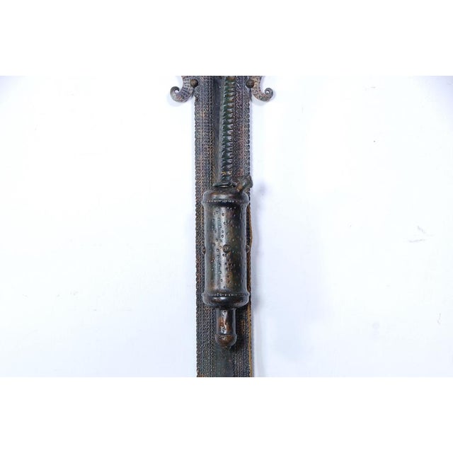 Large Arc Wall Lamp in Wrought Iron & Mosaic Glass, 1930s For Sale - Image 15 of 18